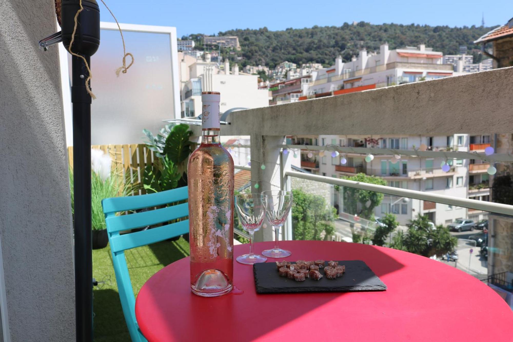 Charmant Studio Climatise Avec Terrasse Ensoleillee Nizza Exterior foto
